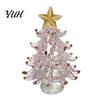 Elegant Holiday Home Decor Decorative Glass Christmas Tree with Star Topper, Mini Shiny Ornaments for Office Figurine, Creative Tabletop Ornament,