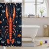 Lobster Pattern Waterproof Peva Fabric Shower Curtain Bathroom Decor Marine Sea Life Ocean Theme Waterproof Curtain With Hooks