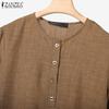 ZANZEA Women Long Sleeve Blouse and Pleated Skirts Casual Two Piece Suit Sets