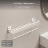 Acrylic Bathroom Shelf, WallMounted Towel Rack, NoDrill, 1Tier White 40cm