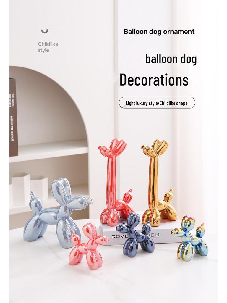 Nordic Luxury Ceramic Balloon Dog Ornament for Home Décor