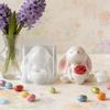 Easter 3D Rabbit Holding Vase Flower Mold 3D Rabbit Reusable Non-Stick Crafts Silicone Resin Mold Bunny Candle Making Molds