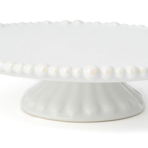 Francfranc Pearl Cake Stand, 1 Tier, White, Servingware, Cake Plate