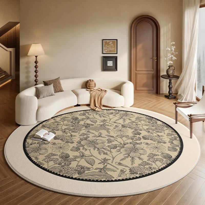 Round Carpet Bedroom Bedside French Medieval Style Cloakroom Dressing Table Chair Floor Mat Home Decoration Living Room Rugs
