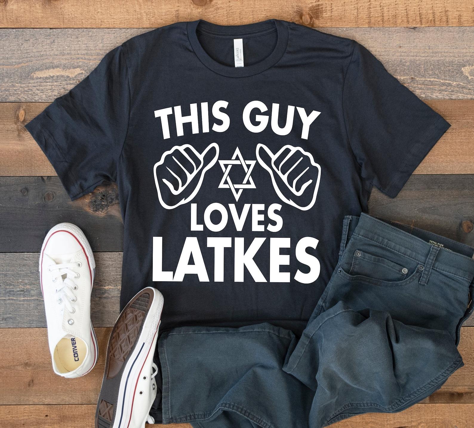 This Guy Loves Latkes T-Shirt, Funny Latke Hanukkah Tank Top, T-shirt, T-shirt,T-shirt, Kids Tee Apparel Gift M