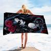 Extra Large Ultra Fine Microfiber Skull Rose Towel, Lightweight Soft for Travel Swimming