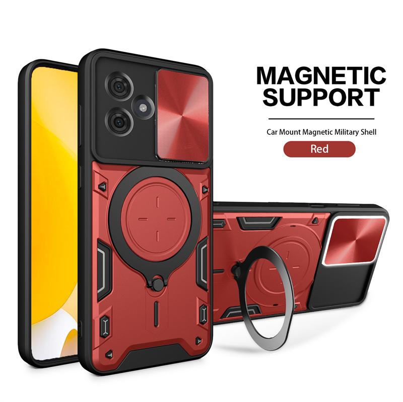 For Motorola Moto G54 5G G84 G14 Case Shockproof Armor Slide Lens Protect Funda For Moto G 54 84 14 Metal Ring Holder Back Cover