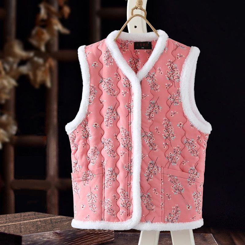 Женская хлопковая жилетка с принтом и молнией на осень и зиму 4XL 2609₽