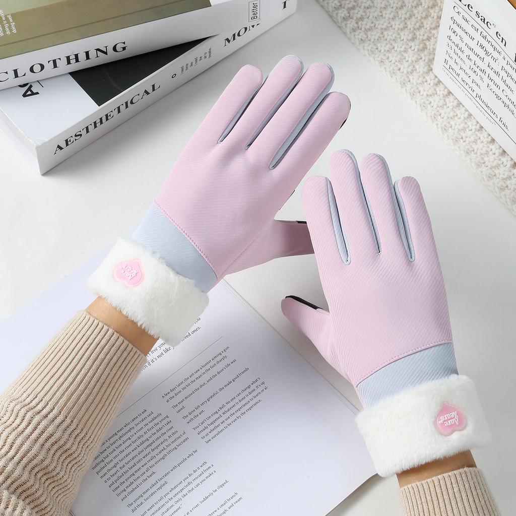 Women's Winter Velvet Touchscreen Gloves: Warm, Waterproof, Windproof, Non-slip, Ideal for Cycling, Driving, and Riding