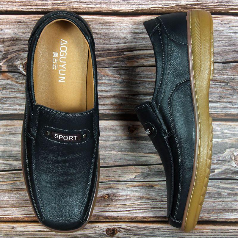 Fashion Fashion 2025 Trend Soft Square Toe Men's Leather Shoes High Quality Comfortable Luxury Sale Adults Common on Pu Male Casual Shoe