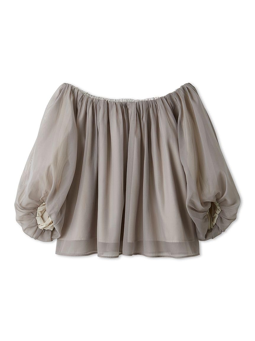 

Snidel Volume Blouse SWFB251166 GBEG Off-the-Shoulder Women s