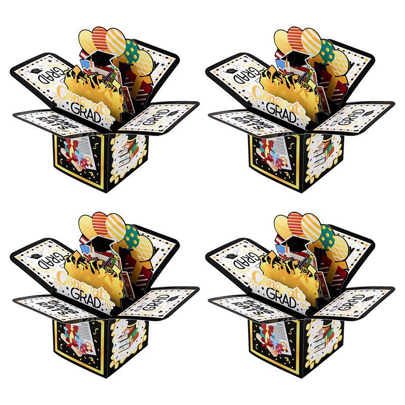 3D Graduation Greeting Card & Gift Box Set with Envelope