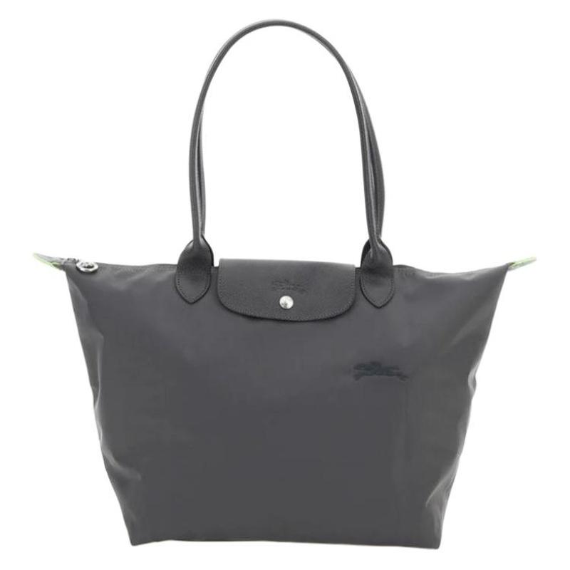 Longchamp Le Pliage Embossed Logo Print Nylon Shoulder Bag Women s Gray L1899919P661 чёрный