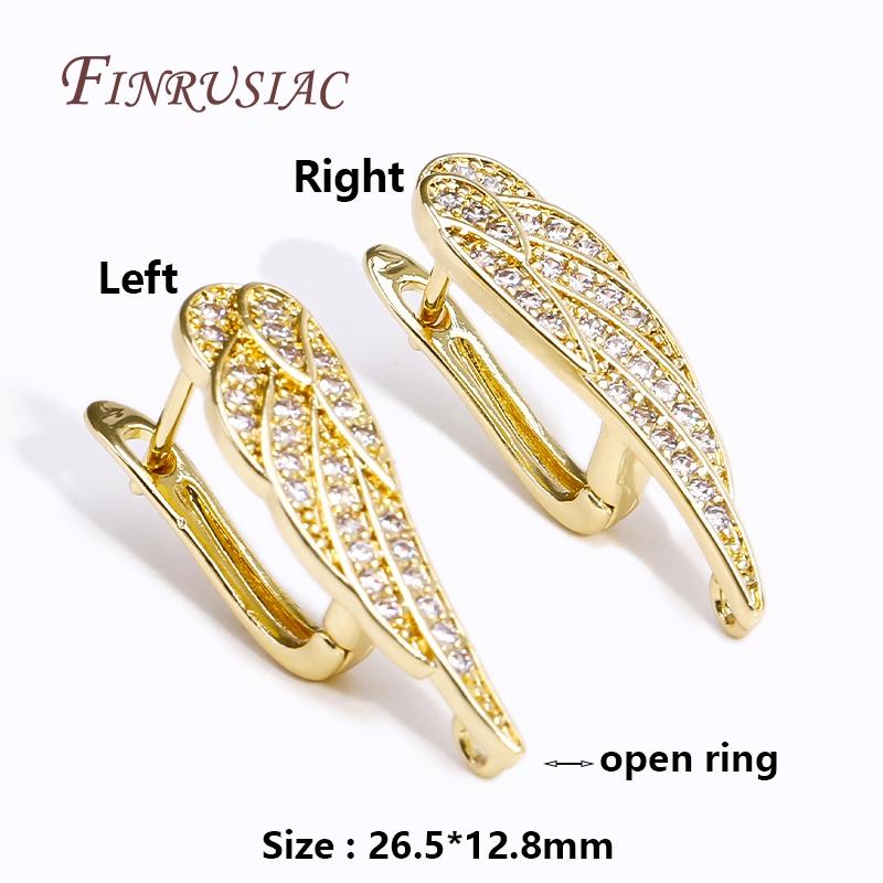 18K Gold Plated Eingelegte Zirkon Ohrhaken Verschlüsse Beschläge Ohrbügel Haken Für Handgemachte DIY Ohrringe Schmuckherstellung Zubehör