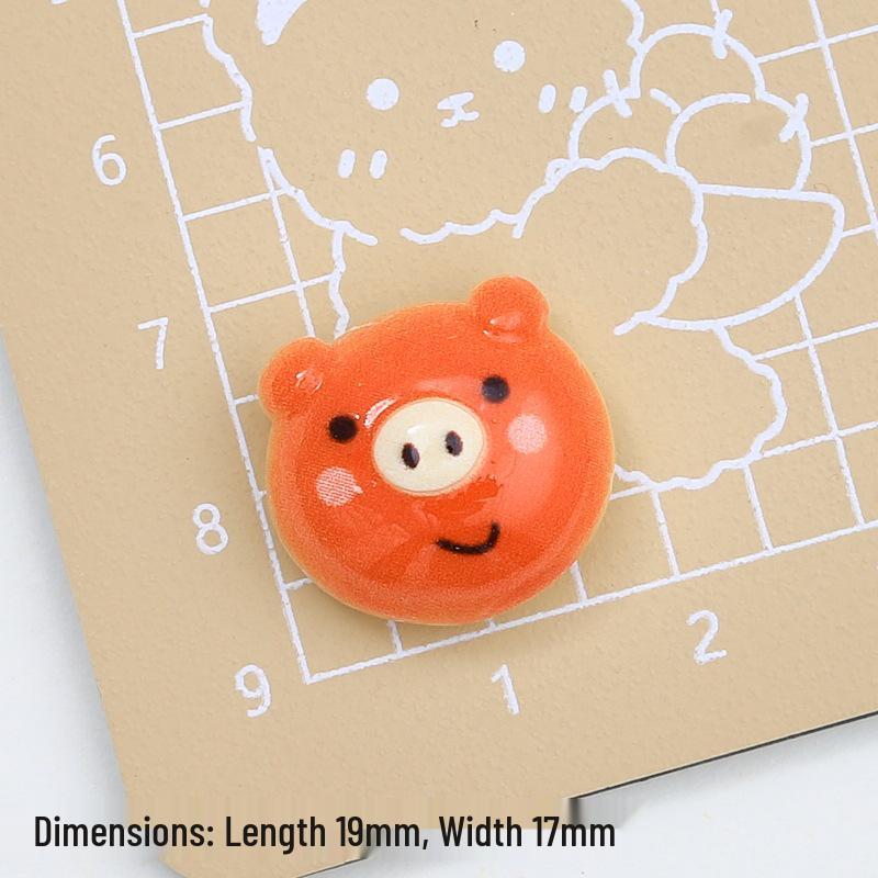 Creative Cartoon Elephant Bread Resin Accessories for DIY Ornaments, Hair Clips, and Shoe Decorations