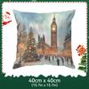 Christmas Street Cushions Pillowcase Polyester Cushion Cover Throw Pillow Pillowcover Home Car Sofa Decor