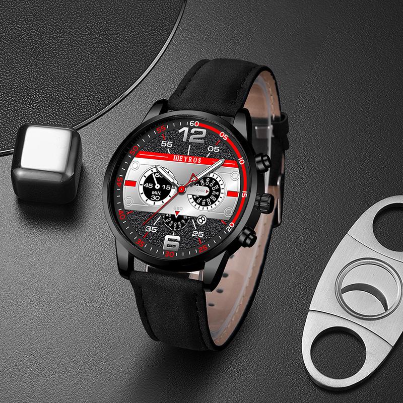 Belt Watch Men'S Personality Trend Fashion Calendar Luminous Quartz Watch Like