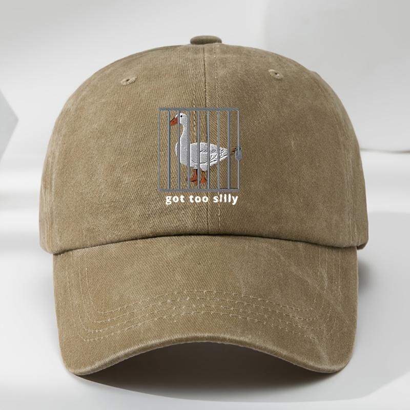 Interesting Goose Iron Cage Print Baseball Cap Unisex Soft Top Adjustable Hat Circumference Duck Tongue Hat Outdoor Sports Leisu
