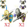 Figuras de Soldados Militares Medievales MOC Bloques de Construcción Castillo Águila Negra Lobo Pulpo Grifo Caballero Antiguo Armas Ladrillos Juguetes