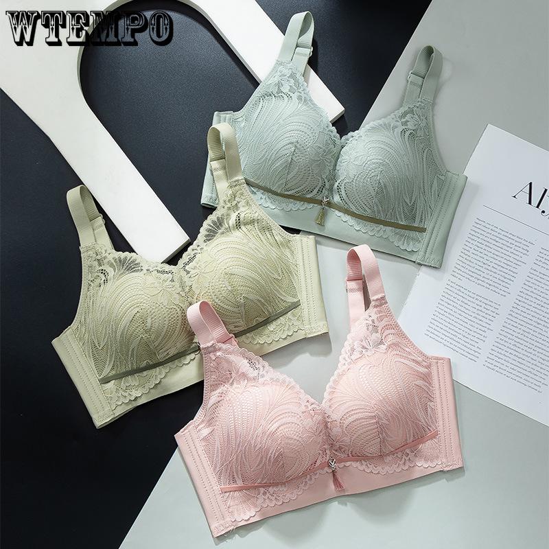 

Gather Bra for Women Anti Sagging No Steel Ring Adjustable Bra Sexy Bra 40/90B рожевий