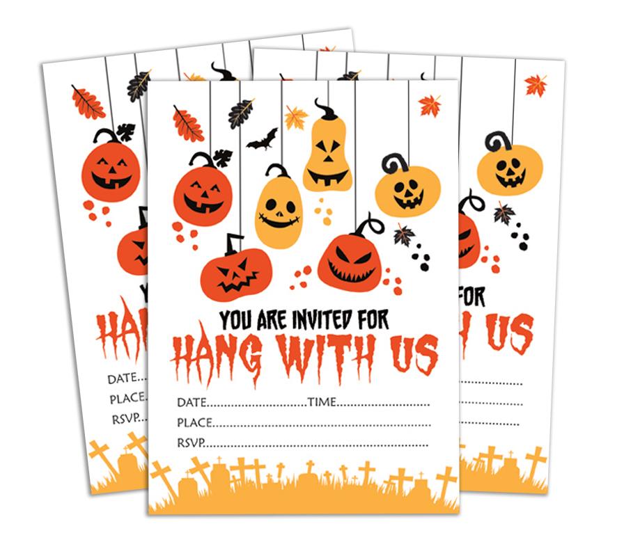 

Милий Сувенір Фіолетова Картка Запрошення на Хелловін Принтована Елегантна Бланк для Заповнення або Запису Запрошення на Вечірку 28 шт. 28 Pcs Inches білий