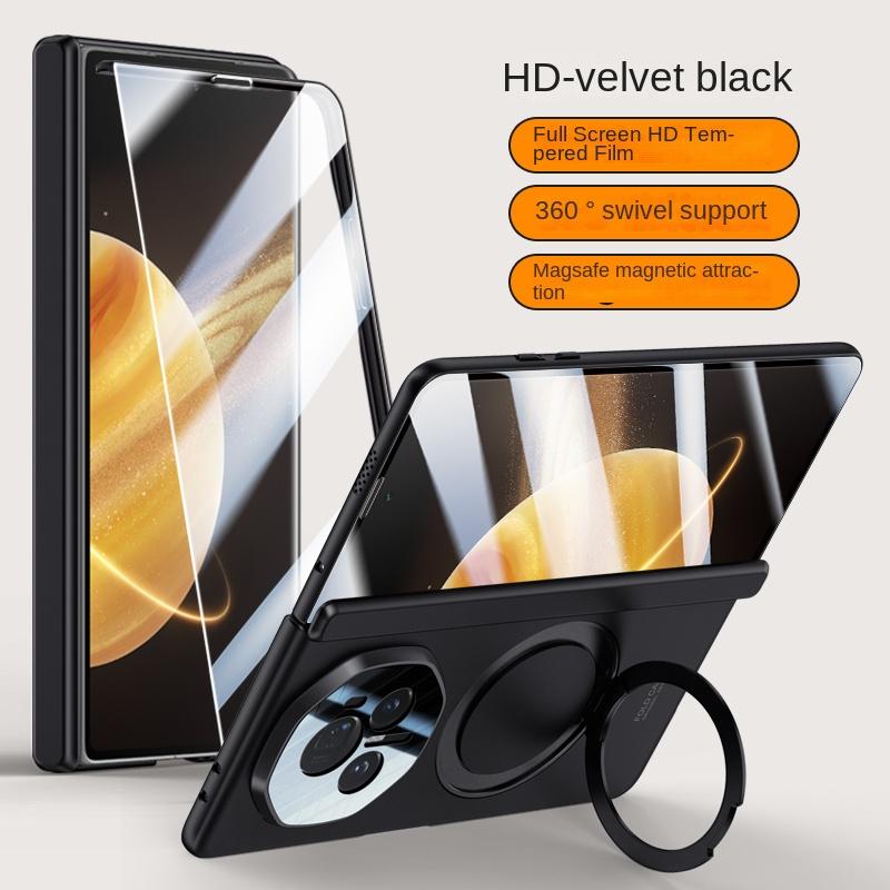 For Honor Magic V3 Case Luxury PU Leather Magsafe Ring Stand Magnetic Protective Back Cover case For Magic V3 Full Cover Shell