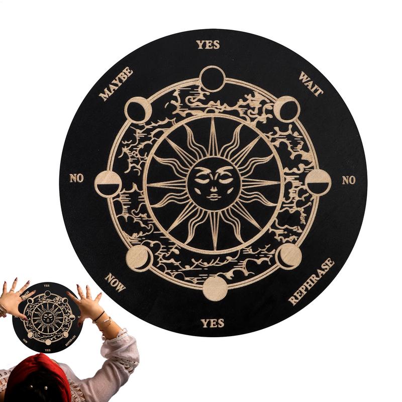 1pcs Wooden Pendulum Board Star Pendulum Board Dowsing Divination Board Energy Carven Plate Healing Meditation Board Ornament