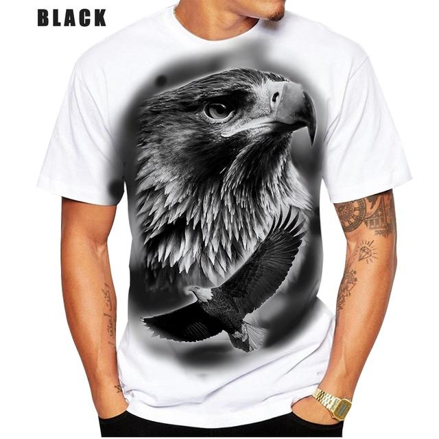 

3d футболка с рисунком животного и орла, крутая индивидуальная футболка, короткие мужские повседневные спортивные топы с круглым вырезом и короткими рукавами L
