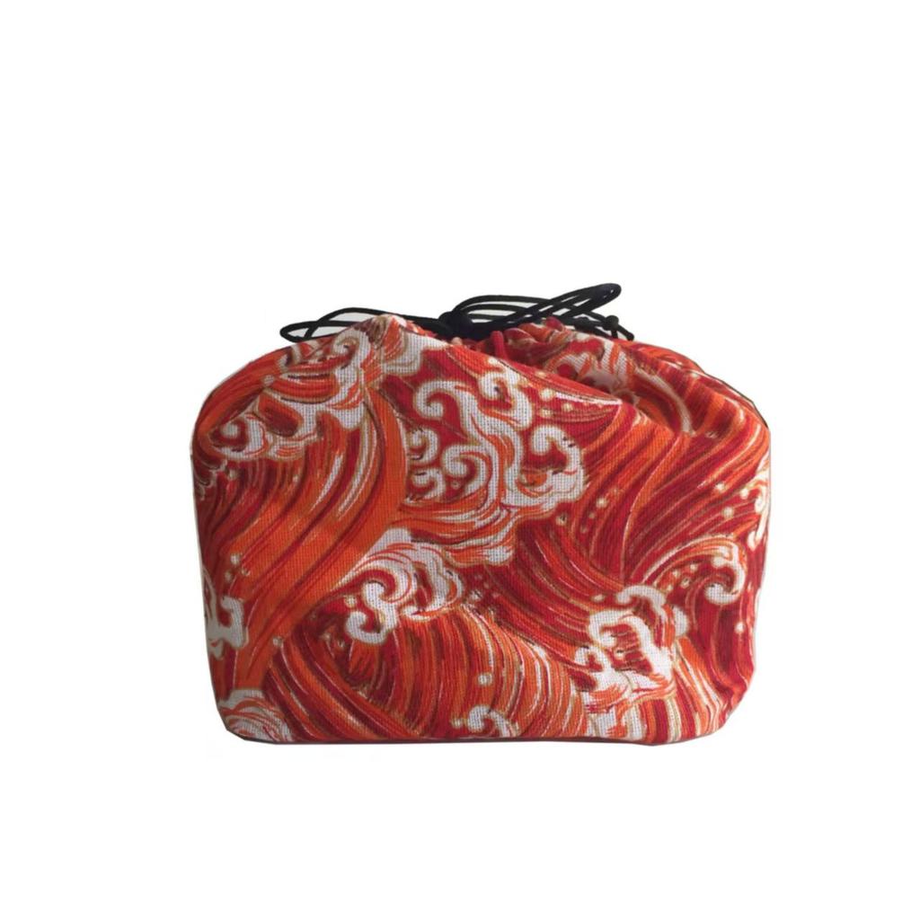 Japanese Style Cute Drawstring Lunch Bag Storage Bag Travel Picnic Portable Bento Storage Bundle Tote Pouch Cutlery Storage Gift