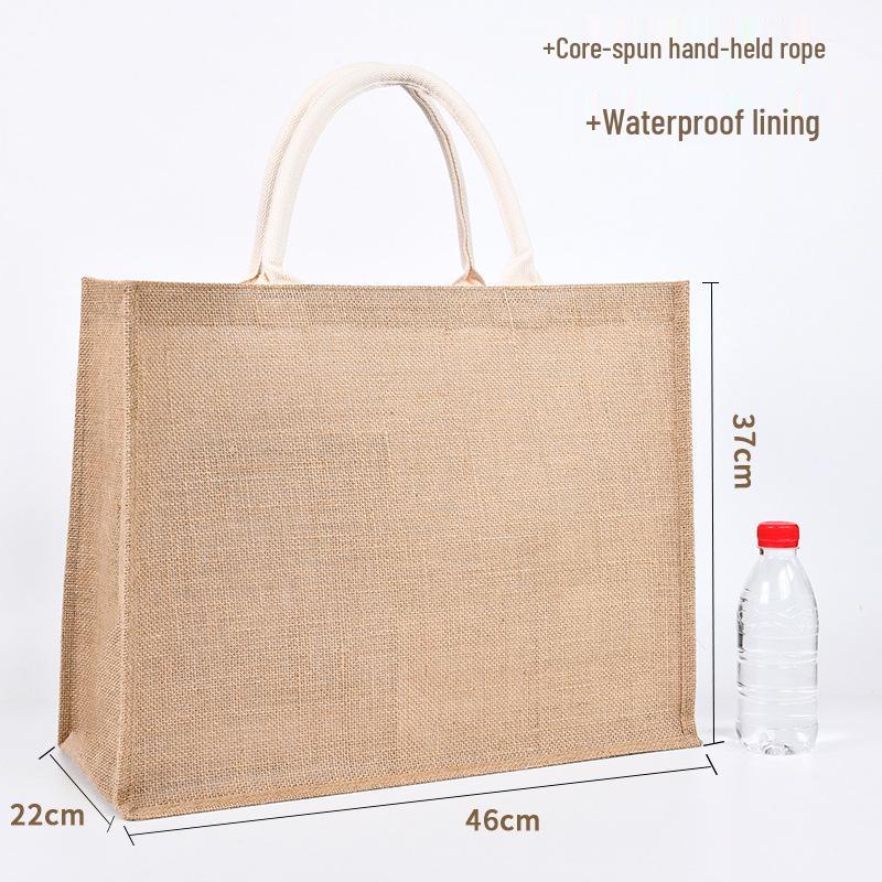 Custom DIY Hand-Painted Jute Burlap Tote Bag by MUJI