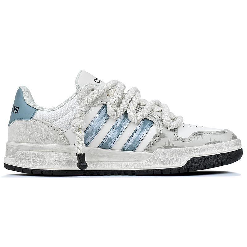 Adidas Neo Entrap Slip Resistant Abrasion Resistant Low top Skateboard Shoes Unisex White Cyan JI2546(Team1676-)