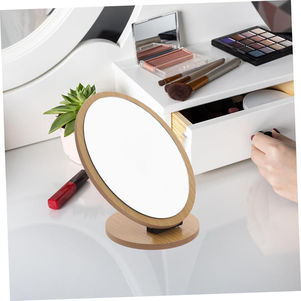 FOMIYES Folding Desktop Makeup Fashionable Makeup Car for Home and Salon Convenient Storage Mirror, Mirror, Design, Beige, Use,