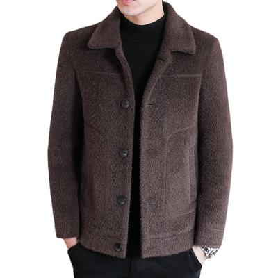 Winter Men's Wool Coat Mink Clothes Men's Thickened Jacket Winter Coat Autumn and Winter Woolen Coat