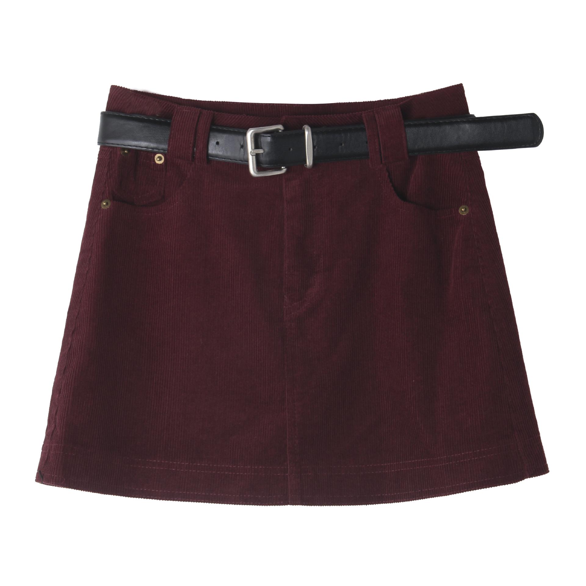 

Pixel Evening Breeze Ge Ming Retro Corduroy Bodycon Mini Skirt - Women s Autumn A-line Style N510C M (90-105)