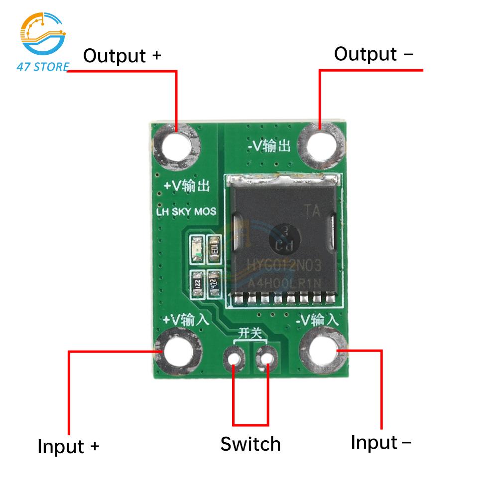 20A 50A 100A High Power MOS Trigger Switch Driver Module Field Effect Tube PWM Regulation Electronic Switch Control 5-26V