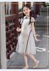 Girls' Cheongsam Dress 26 Summer New Style Chinese Style Dress New Chinese Mesh Splicing Cheongsam Dress