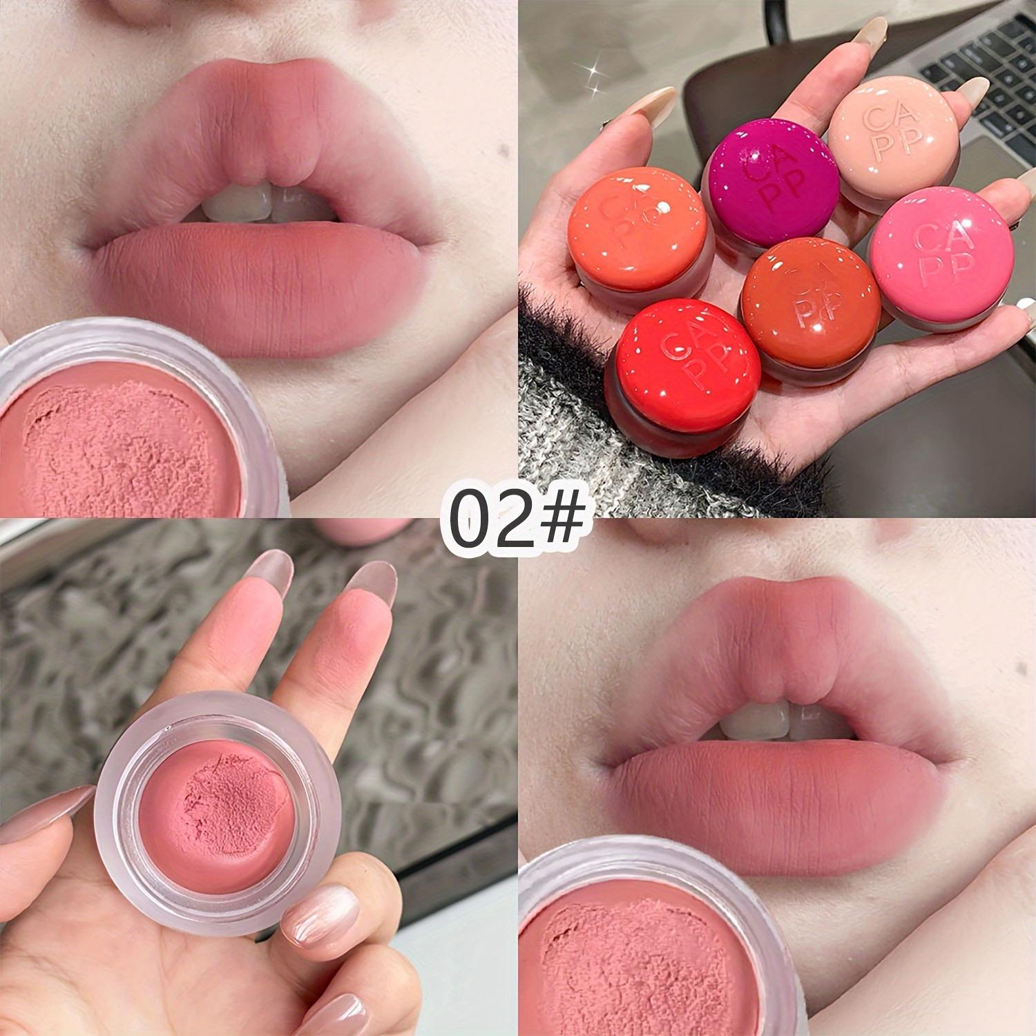 Mat Nude Roze Blikjes Lip Mud Lipstick Wang Blush Crème Pigment Pasta Waterdicht Langhoudend Rouge Lip Tint Cosmetica