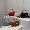 Chic Solid Color Faux Leather Shoulder Bag for Women, Minimalist Square Crossbody Purse, Trendy Casual Handbag