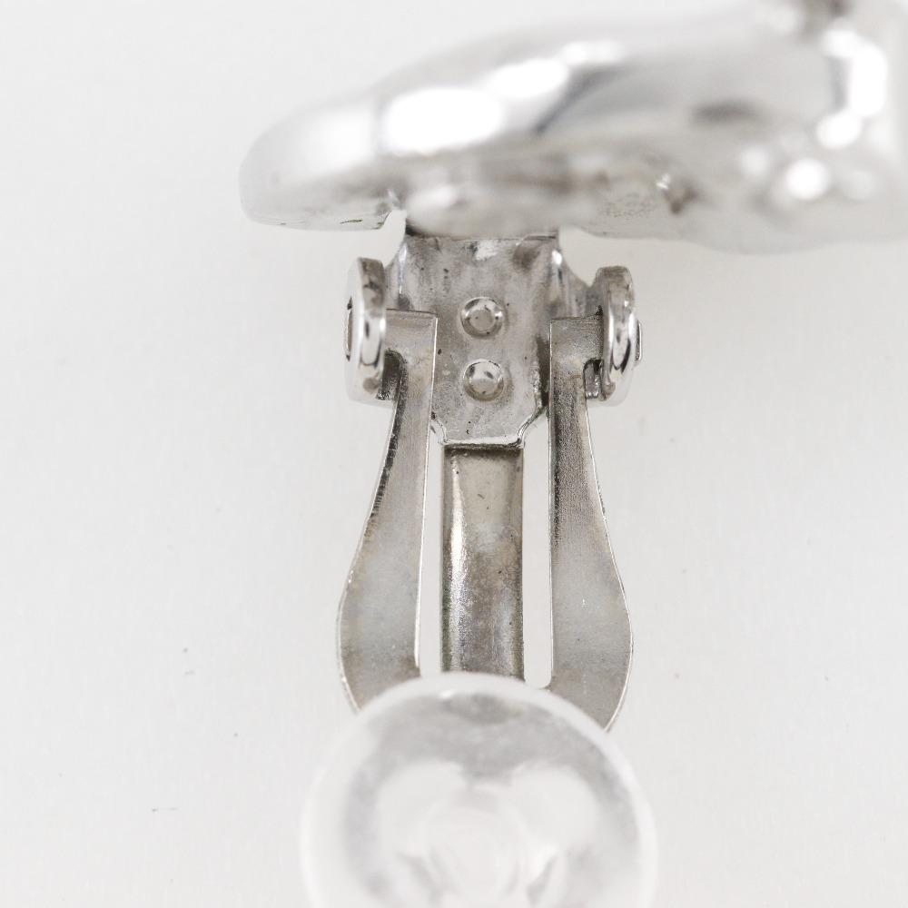 Hermes Shuval Earring Hose Motif Silver Metallic 10.5g Women Used