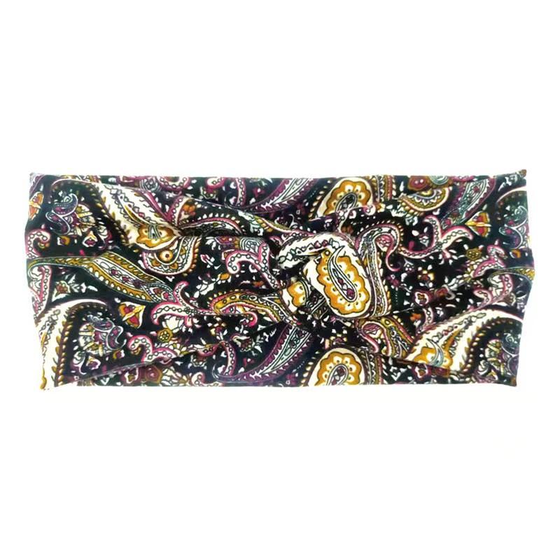 Paisley Cashew Flowers Hair Bands Pilates Elastic Yoga Headband Fitness Running Cycling Sweatband Turban Makeup Hair Hoop Makeup