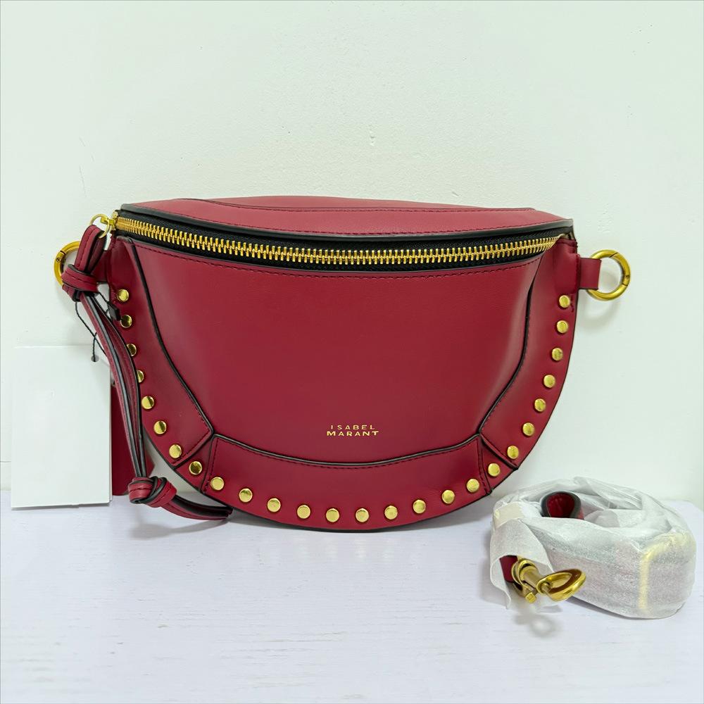 New fashion women s rivet bag IS bag black retro messenger bag luxury shoulder women s bag