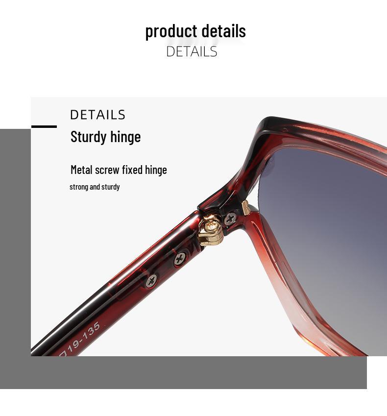 Elegant Oversized Polarized Sunglasses for Women - UV Protection, Retro Style, Face Slimming