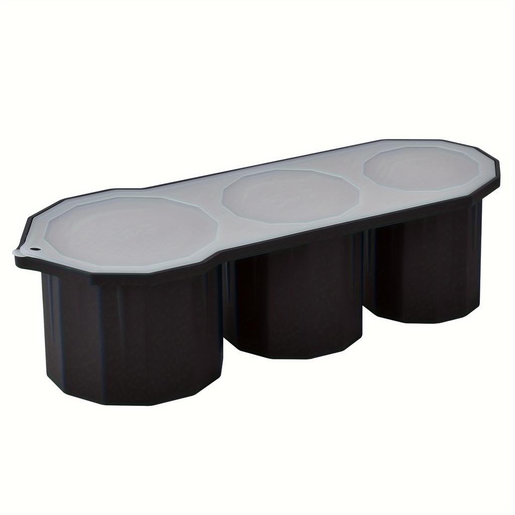 3-Pack BPA-Free Silicone Ice Cube Trays with Lids - Innovative Cylinder Mold for 20oz & 30oz Tumblers - Large Square Ice Makers