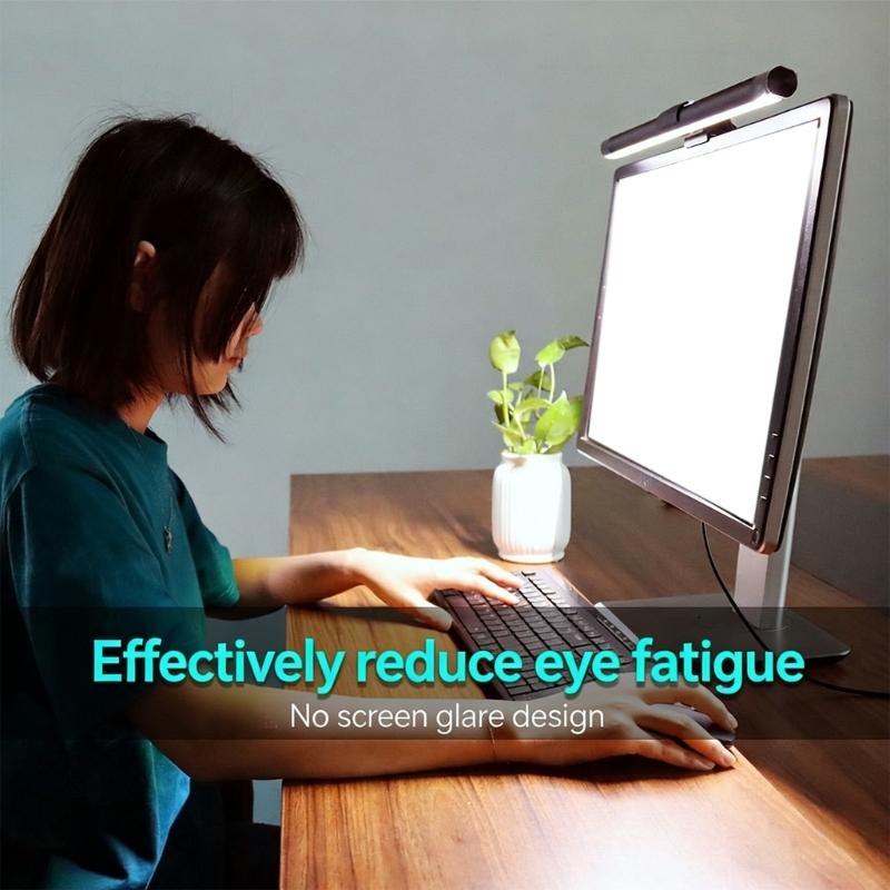 LED Monitorlicht Hängende Schreibtischlampe Berührbare Dimmfunktion Augenfreundlich für Arbeit Gaming Augenschutz Computer Schreibtisch