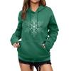 Women's Winter Christmas Printed Pullover Hooded Sweatshirt Fleece Long Sleeve Sweatshirt