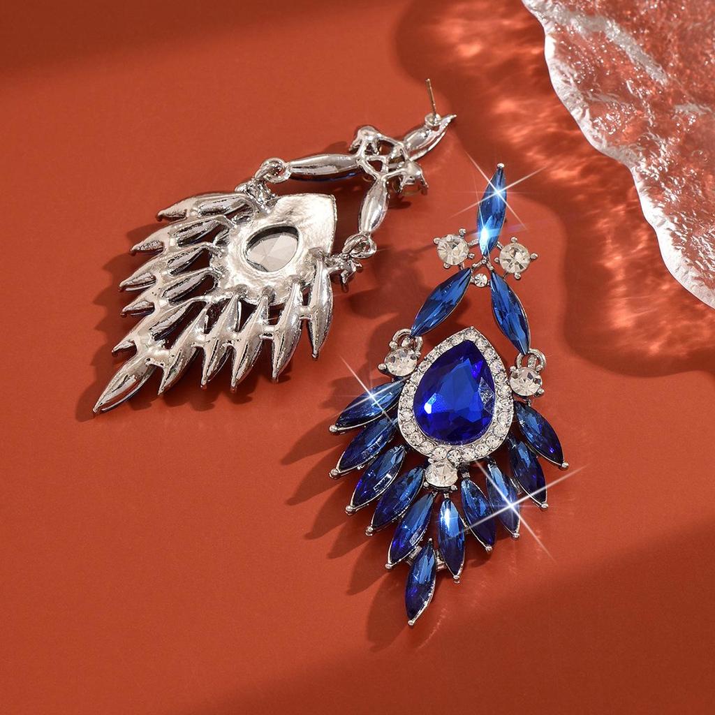 Elegant Rhinestone Inlaid Drop Earrings - Versatile Luxury Accessories for Banquet Dresses