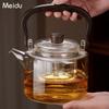 Electric Ceramic Teapot Set with Integrated Steaming and Boiling, Glass Brewing Pot, and Tea Separation Feature
