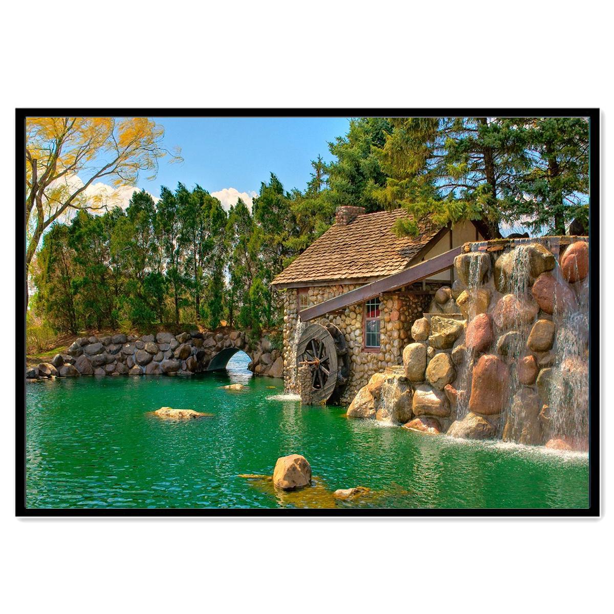 

5D алмазная живопись «сделай сам», городское здание, озеро, грузовик, полный бриллиант, ручная работа, алмазная вышивка, мозаичный узор, украшение дома, подарок 40X30cm