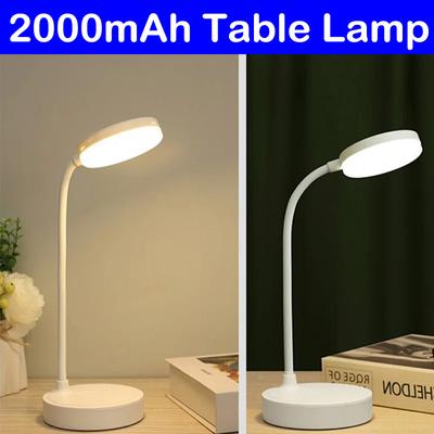 Tragbare LED-Tischlampe, wiederaufladbar über USB, Augenschutz, 3 Modi, Dimmen, Schreibtischlampe für Schlafzimmer, College-Studenten, Buch-Leselampe
