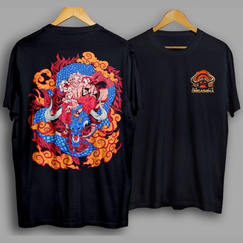 

Summer 2026 One Piece Luffy Fifth Tier Nikka Vs Kaido Street Theme 100 Cotton Print Loose Tshirt Male and Female Top S